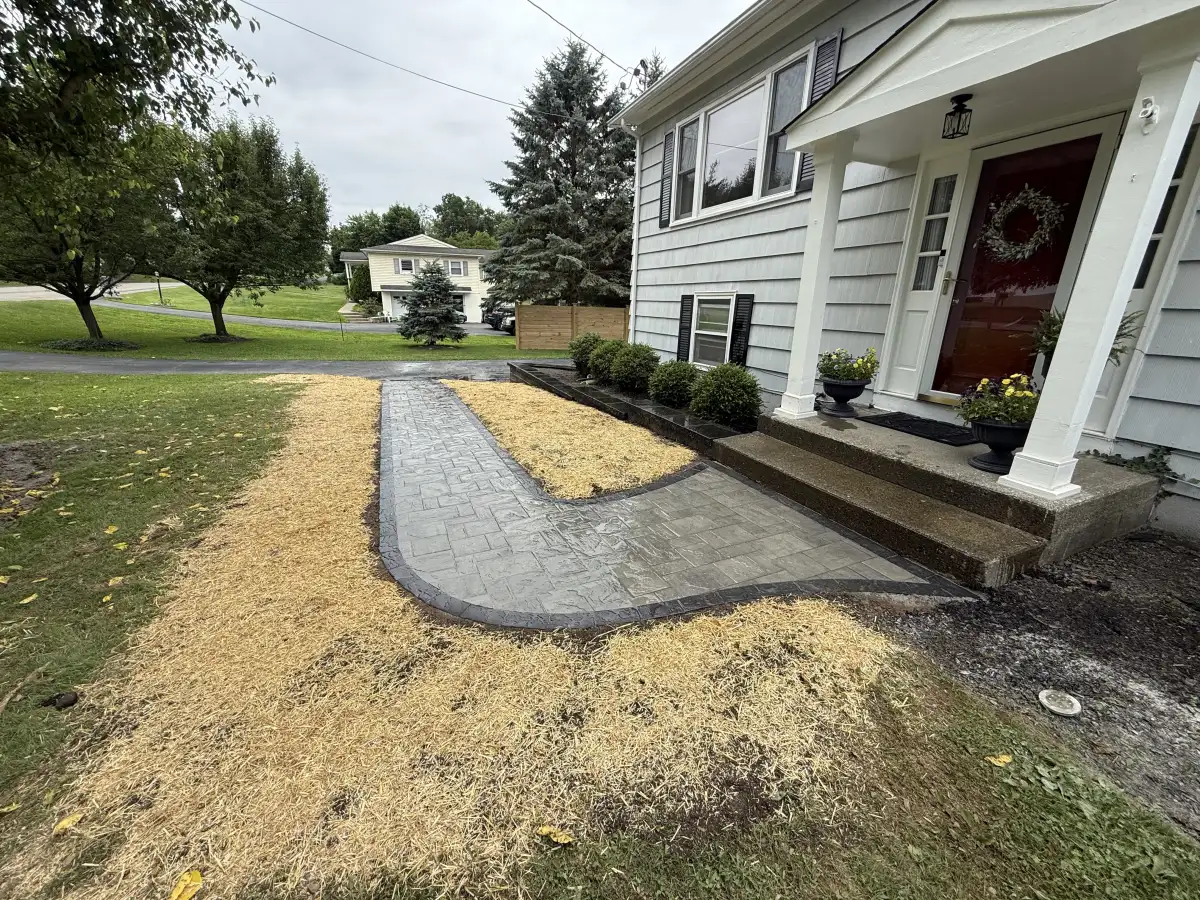 Retaining wall and terraced yard near Beacon NY