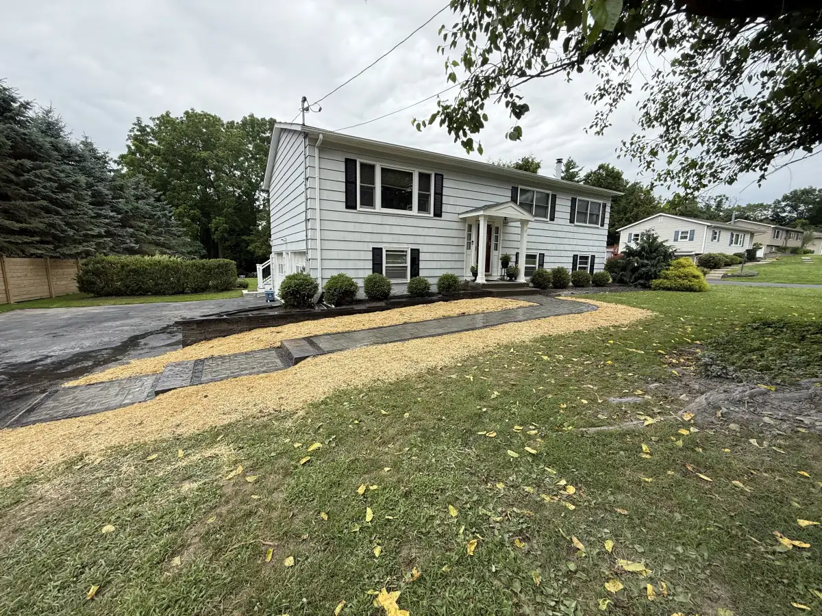 Stone retaining wall and patio project in the Hudson Valley